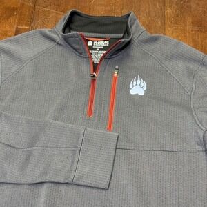 Alaskan Hardgear Pullover Fleece Jacket Men's XL Gray Bear Paw Logo 1/4 Zip